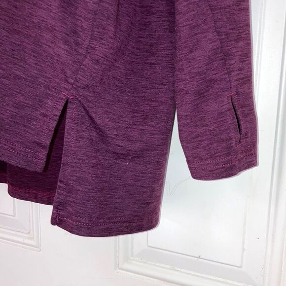 WANDER by HOT TOTTIES Athletic Long Sleeves Thumb Holes Purple Tunic Top Large - Picture 4 of 6